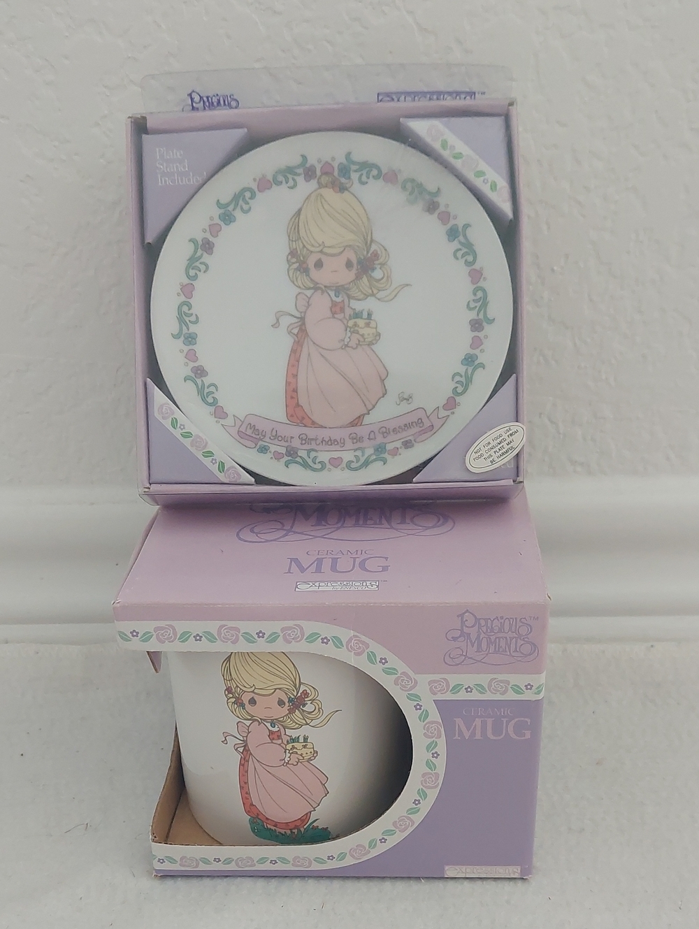 PRECIOUS MOMENTS Mug and Collector's Plate NIB
